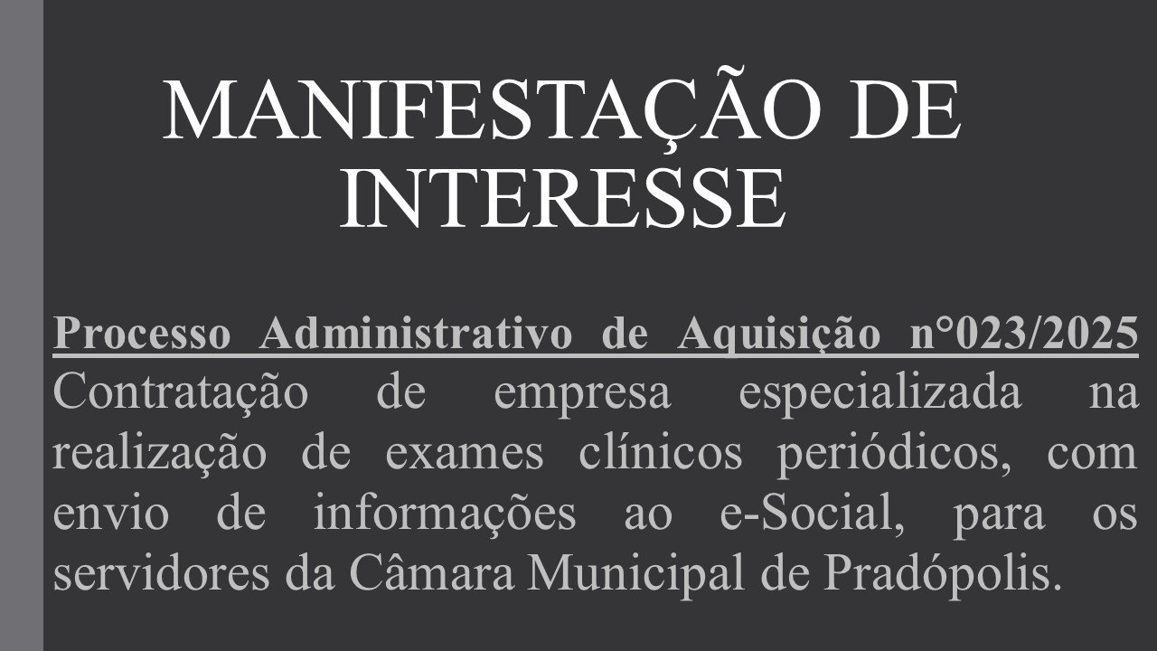 Manifestação de Interesse nº 023/2025