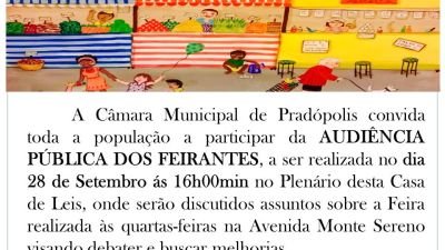 Convite: Audiência Pública dos feirantes em 28/09