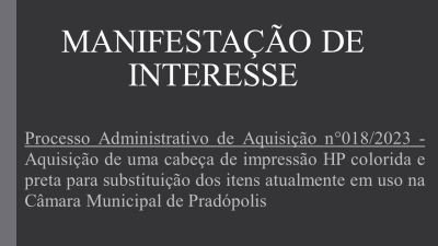 Manifestação de Interesse nº 018/2023
