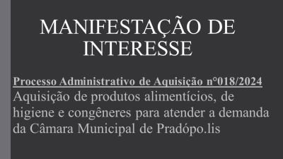 Manifestação de Interesse nº 018/2024