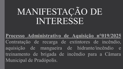 Manifestação de Interesse nº 019/2025