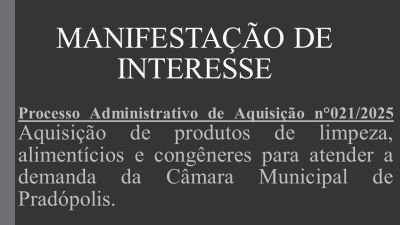 Manifestação de Interesse nº 021/2025