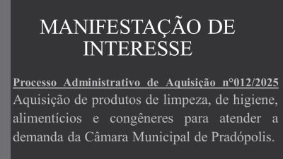 Manifestação de Interesse nº 012/2025