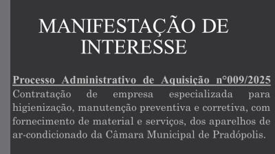 Manifestação de Interesse nº 009/2025