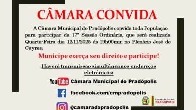 Convite para 17ª Sessão Ordinária da 1ª Sessão Legislativa da 16ª Legislatura