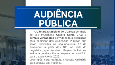 3ª Audiência Pública da 1ª Sessão Legislativa da 19ª Legislatura - LOA 2026